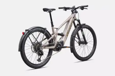 Seitenansicht eines Specialized Turbo Tero X 6.0 E-Bikes in Sandsteinmetallic.