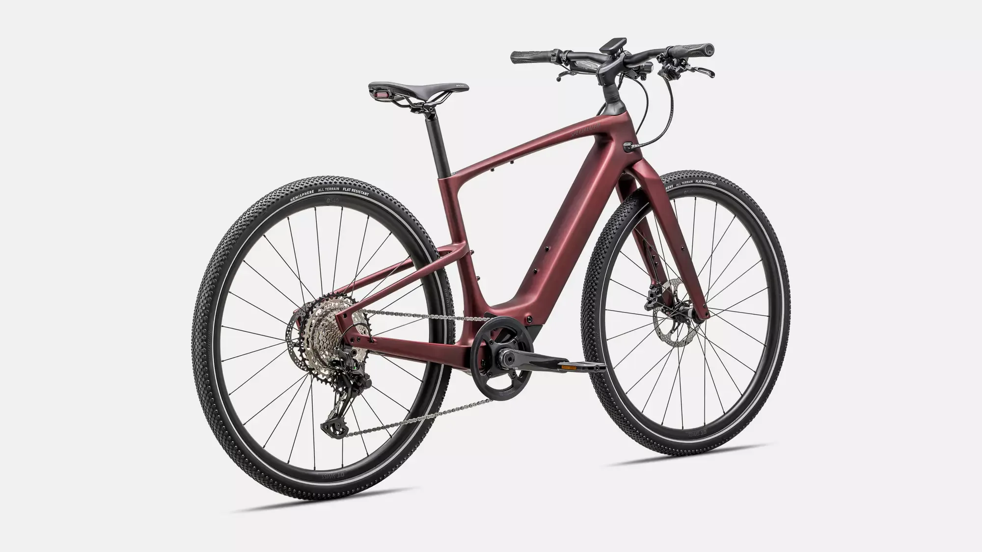 Seitenansicht eines roten Specialized Turbo Vado SL 2 6.0 Carbon E-Bikes mit Carbonrahmen und sportlicher Geometrie.