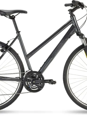 Gepflegtes Stevens 3X LT Fahrrad in Phantom Grey, Seitenansicht.