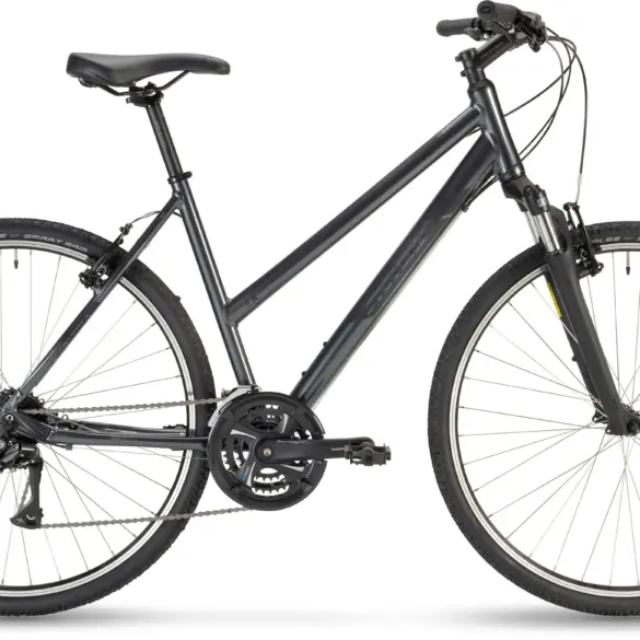 Gepflegtes Stevens 3X LT Fahrrad in Phantom Grey, Seitenansicht.