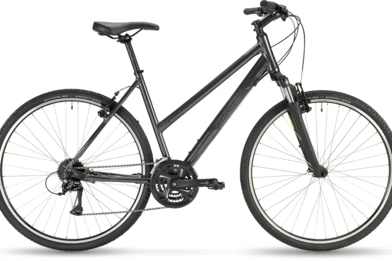 Gepflegtes Stevens 3X LT Fahrrad in Phantom Grey, Seitenansicht.