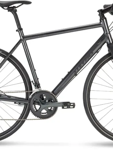 Seitenansicht eines grauen Stevens Strada 600 Urban Bikes.