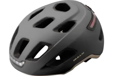 Grauer Vorix City-Helm mit integrierter Front- und Rückbeleuchtung, geeignet für den täglichen Fahrradverkehr.