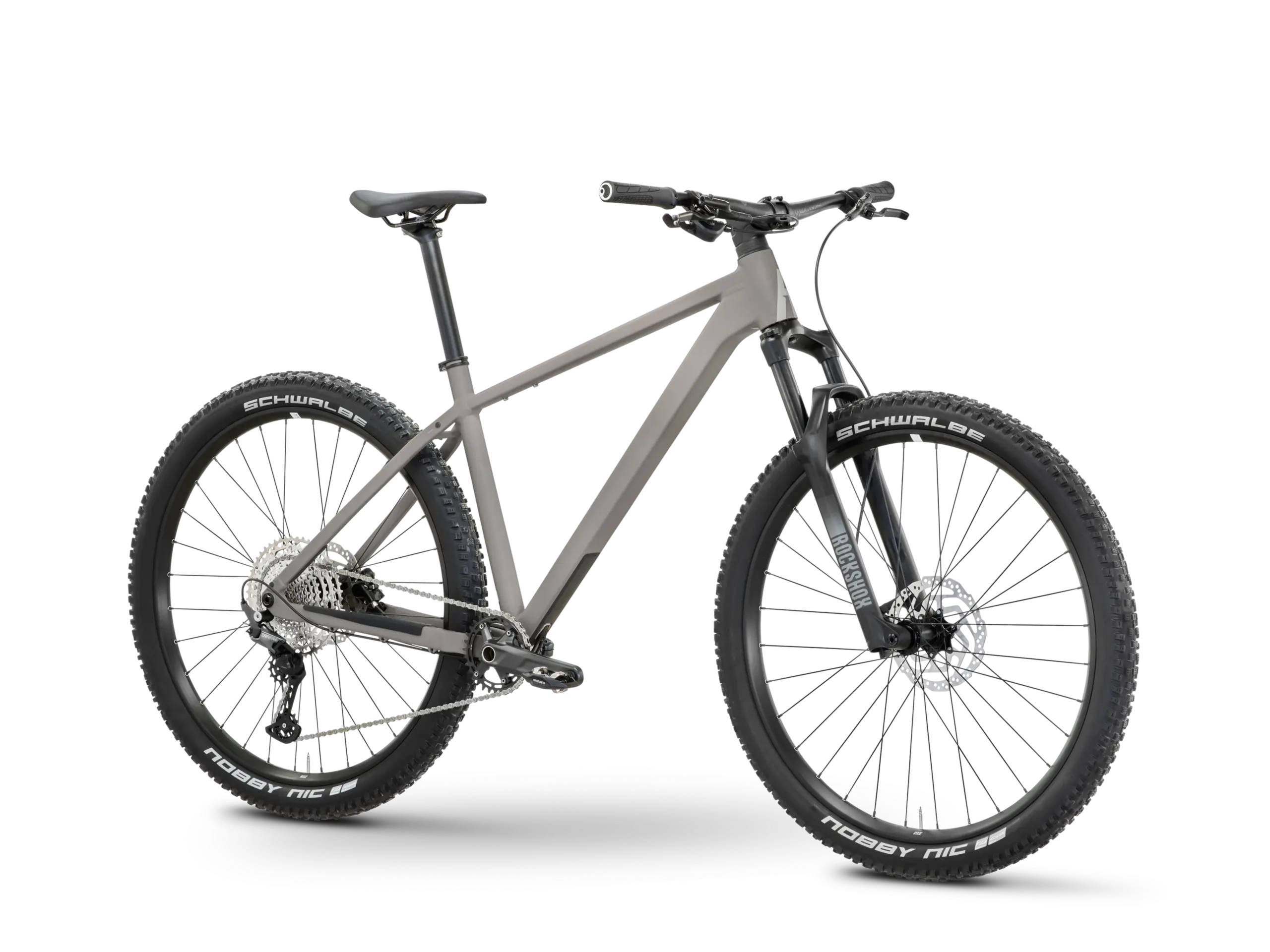 Graues Rose PDQ AL 1 Hardtail Mountainbike mit Schwalbe Nobby Nic Reifen.