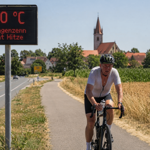 Lange Fahrradstrecken im Sommer bei extremer Hitze