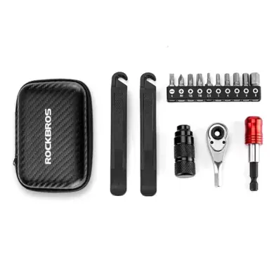 ROCKBROS Ratschenschlüssel Set mit Werkzeugkoffer, Reifenhebern, Bits und Ratsche