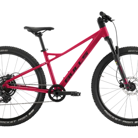 Rotes Bulls TOKEE DISC 26 Fahrrad für Kinder und Jugendliche, mit Scheibenbremsen und Mountainbike-Bereifen.