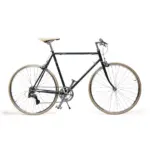 Seitenansicht eines dunkelblauen YIWU Night Blue Citybikes mit beiger Sattel und hellbraunen Reifen auf weißem Hintergrund